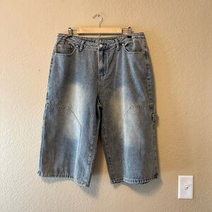 Vintage J For Justify Bermuda Carpenter Denim Shorts_Washed Blue BaggyJeans